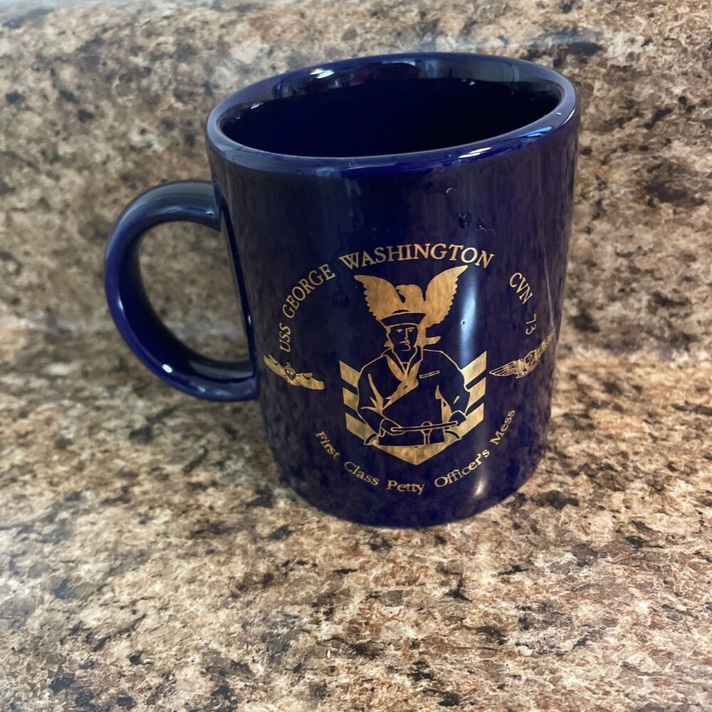 USS George Washington CVN-73 Coffee Cup/Mug First Class Petty Officer's Mess blu